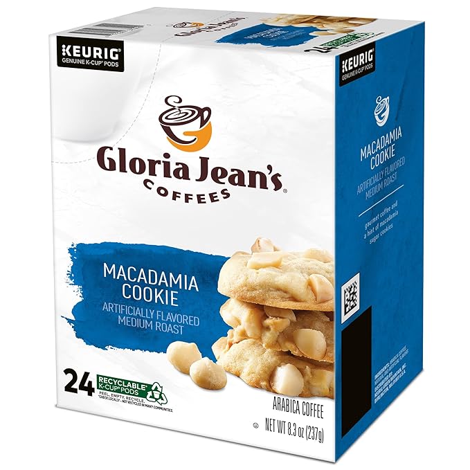 Gloria Jean's Macadamia Cookie Keurig Single-Serve K-Cup Pods Medium Roast Coffee 96 Count