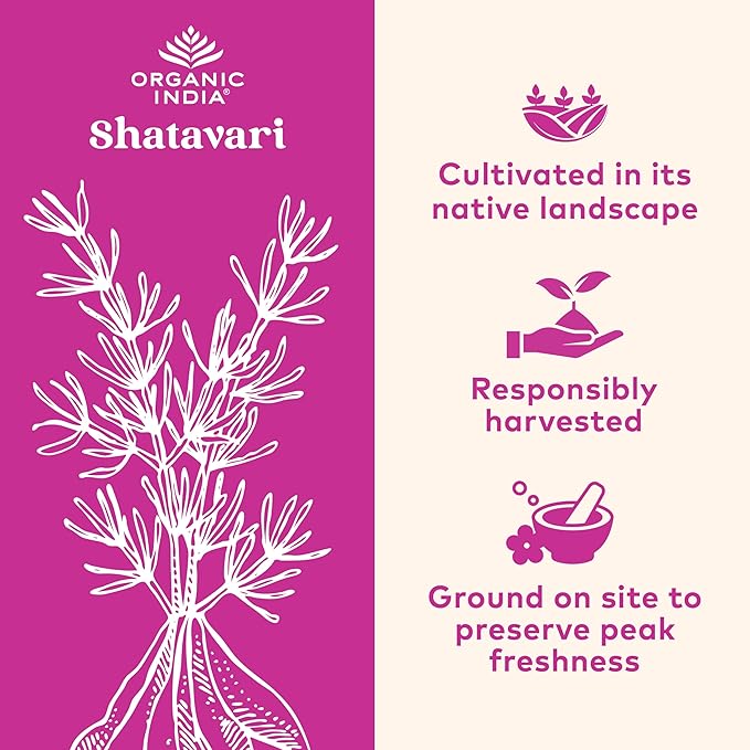 ORGANIC INDIA Shatavari Herbal Supplement - Supports Hormonal Balance Immune and Inflammatory Response Vegan Gluten-Free USDA Organic Supports Reproductive Health - 90 Capsules