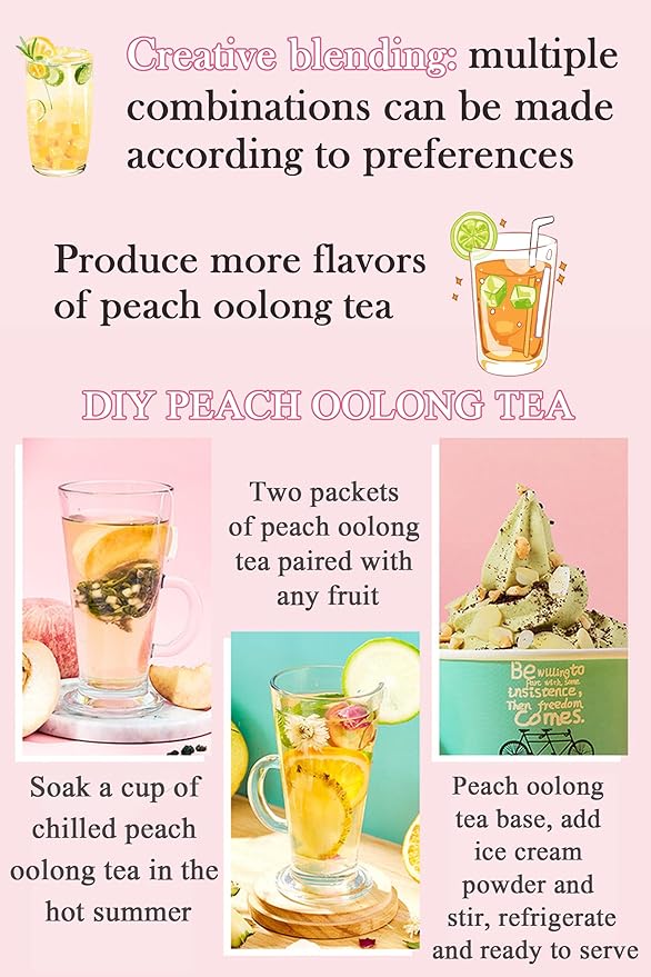 Shengmingxi White Peach Oolong Tea Bags 7.05oz/200g 50Packs High Mountain Oolong Tea Chinese Tea Bags Sweet Flavor Hot &amp Iced Tea 白桃乌龙茶 乌龙茶 蜜桃乌龙茶