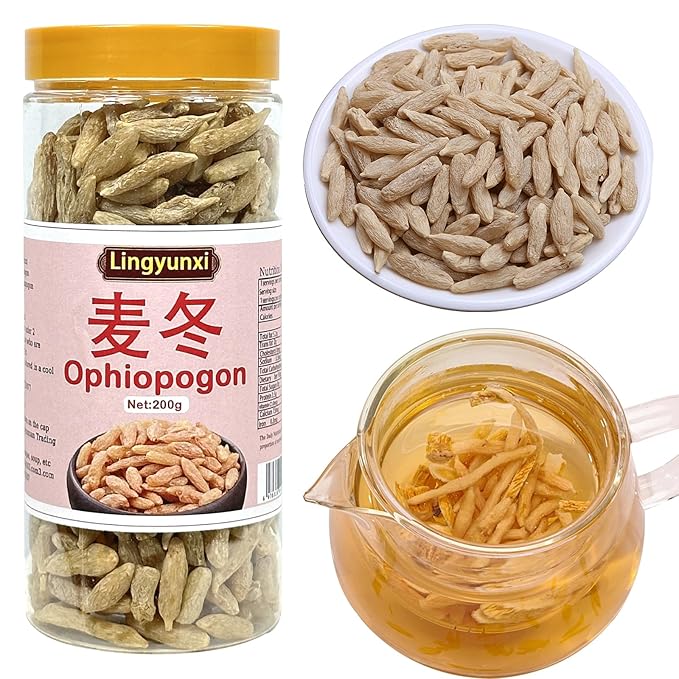 Ophiopogon Mai Dong Ophiopogon Japonicus Root 7.05oz/200g Ophiopogon Japonicus Loose Leaf Chinese Herbal Tea Can be Paired with Astragalus 麦冬 麦門冬