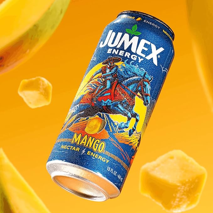Jumex Mango Nectar Energy Drink 150 mg of Caffeine Real Fruit Juice 15 fl oz (Pack of 12)