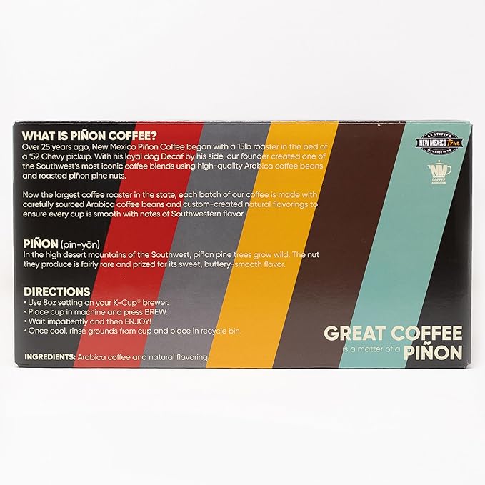 New Mexico Piñon Naturally Flavored Coffee K Cups Variety Pack - Medium &amp Dark Roast 100% Arabica K-Cup Capsules - Recyclable Single Serve Coffee Pods - 96 Count