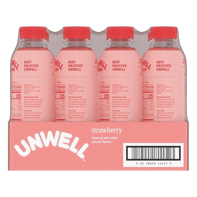 Unwell Hydration Electrolyte Drink For Rapid Hydration + Focus – Strawberry 12 Pack
