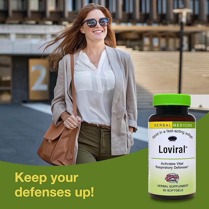 Herbs Etc. Loviral - Lung Health Supplement for Respiratory Defense &amp Support - Herbal Supplement with Lomatium Pelargonium &amp OSHA - Gluten-Free - 60 Softgels (60 Servings)
