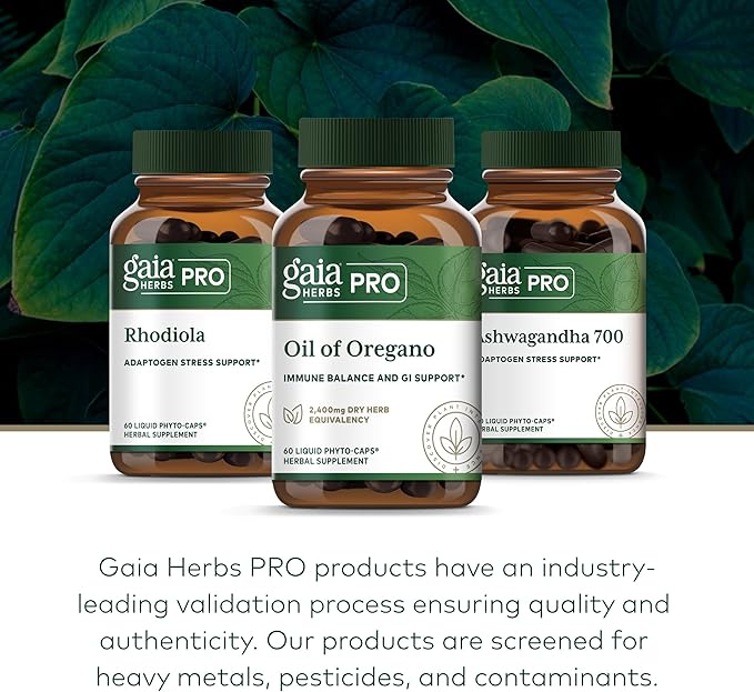 GAIA HERBS PRO Oil of Oregano - Immune Support Supplement - Carvacrol &amp Thymol for Antioxidant Support - Gut Health &amp Wellness Formula* - 60 Vegan Capsules (60 Servings)
