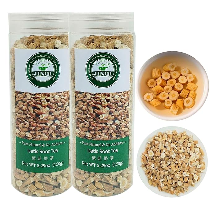 JINQI 2bottles Isatis Root Tea Banlangen- 板蓝根茶10.58oz/300g(5.29oz/150g*2) Chinese Herbal Tea Holiday Gifts Tea Gifts