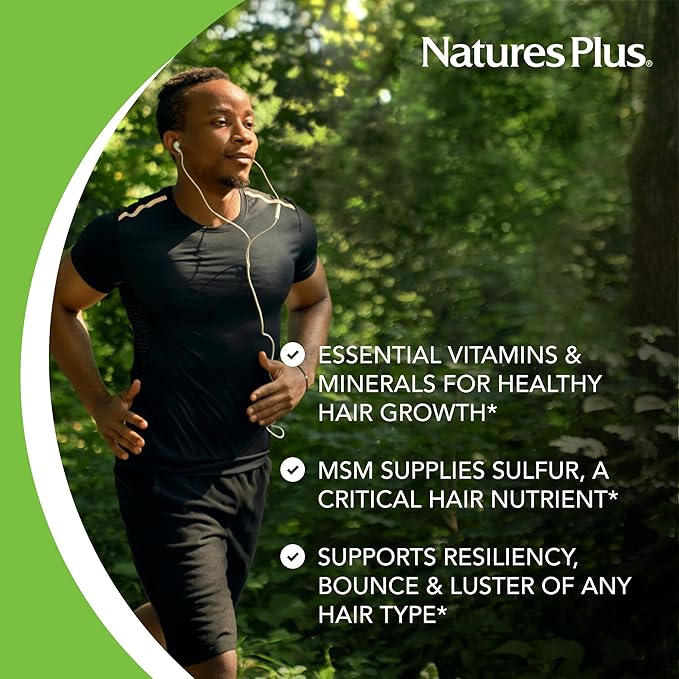 NaturesPlus Ultra Hair Plus - 60 Sustained Release Tablets - Nutritional Support for Healthy Hair Structure - Gluten Free - 30 Servings