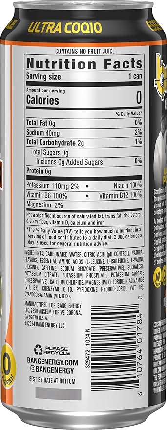 Bang Energy Any Means Orange Sugar-Free Energy Drink 16-Ounce | Pack of 12