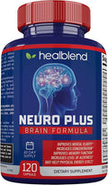 Neuro Plus Brain &amp Focus Formula - Nootropic Brain Booster Supplement Supports Brain Health Mental Clarity &amp Focus - Enhances Concentration &amp Mental Energy – 120 Capsules (1)