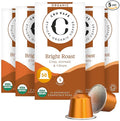 Cru Kafe Bright Roast USDA Organic Espresso Coffee Capsules (50 Pods) Fairtrade Coffee Pods Compatible with Nespresso Original Line and Pixie Machines