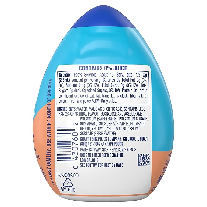 Mio Water Enhancement Variety Pack Includes 3 Orange Tangerine and 3 Mango Peach 1.62 Fl Oz each (Pack of 6)