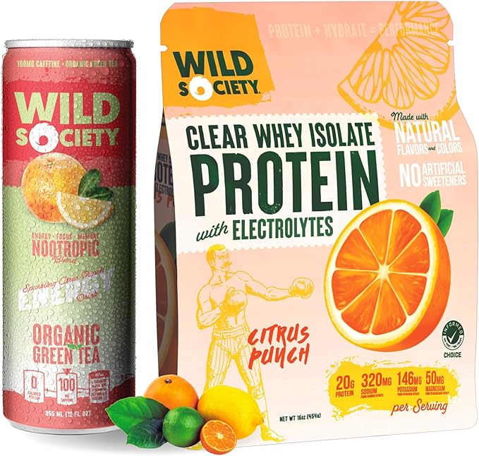WILD SOCIETY Clear Isolate + Energy Drink Super Combo - Citrus Punch Clear Whey + Citrus Punch Energy Drink