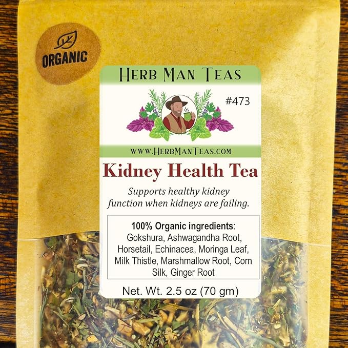 KIDNEY HEALTH TEA to improve your kidney function formulated by master herbalist Khabir - 100% organic non-GMO no addatives