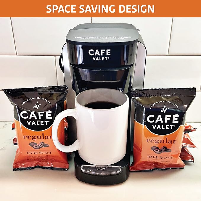 Cafe Valet Single Serve Individually Wrapped Coffee Packs Regular Dark Roast and French Vanilla 100% Arabica Coffee 168 Count