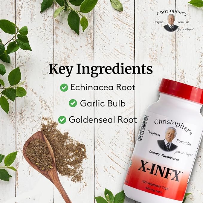 Christopher's Original Formulas X-INFX Formula Natural Immune Support 3 Pack 100 Caps Each