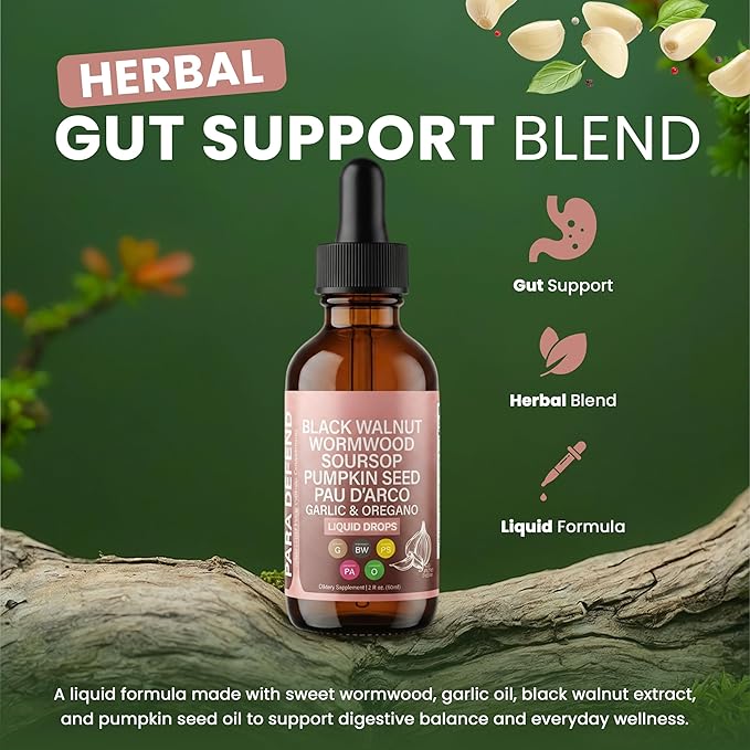 Resilia Herbal Cleanse Liquid Drops with Black Walnut Wormwood Pumpkin Seed PAU D’Arco Garlic Oregano Turmeric Neem Alcohol-Free Vegan Tincture 2 fl oz