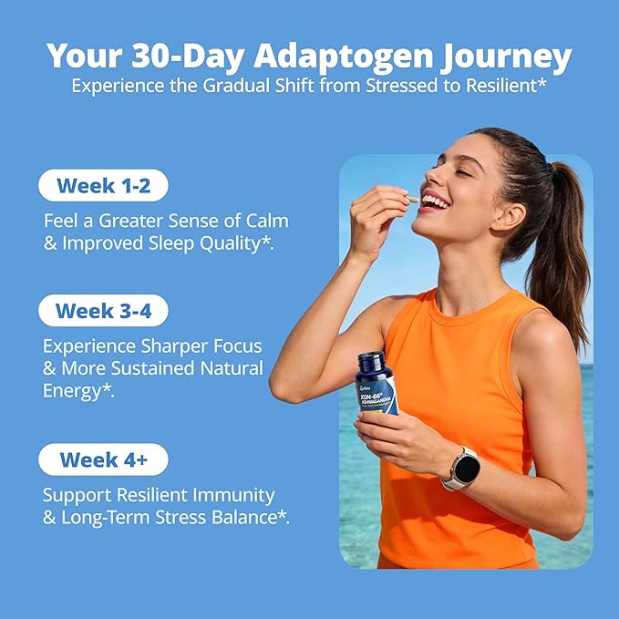 KSM-66 Ashwagandha Supplements | Ashwagandha Root Extract for Women &amp Men | 10-in-1 Adaptogen Complex for Cortisol Support Stress Energy &amp Immune Support | 60 Vegan Capsules