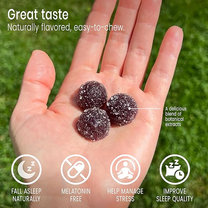 Sunsoil Better Sleep Organic Gummies No Melatonin Ashwagandha USDA Certified Organic Vegan Gluten-Free Sleep Support