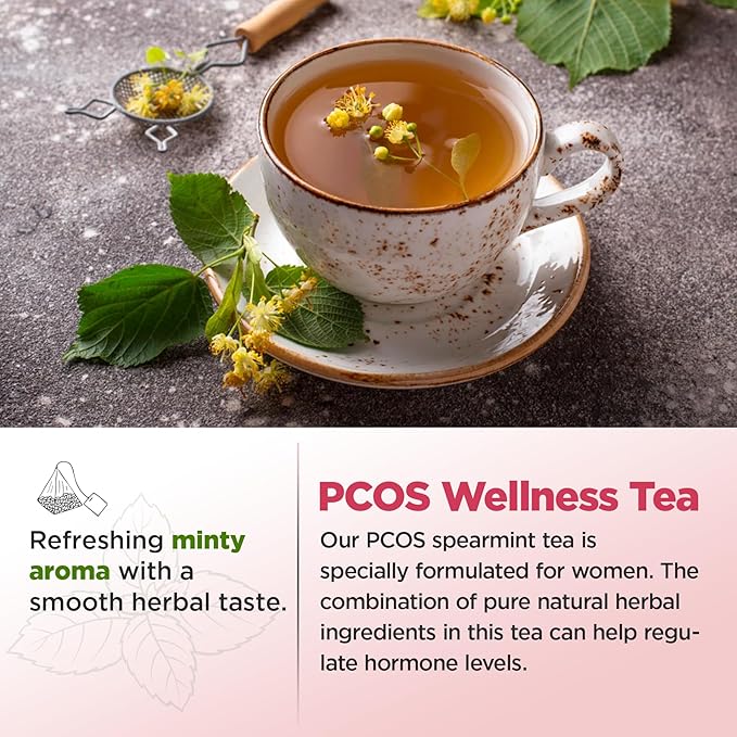 Aromlife Natrual PCOS Spearmint Tea for Female Hormone Balance 20 Teabags PCOS Herbal Tea Helps to Get Pregnant Fast 10 Teabags/Pack Organic Spearmint Tea Supports Overall Fertility Caffeine-free