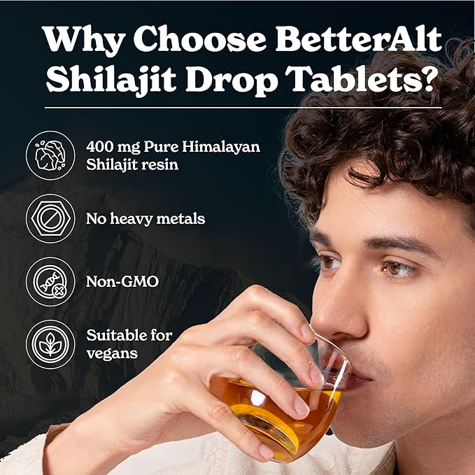 Better Alt Shilajit Dry Drops | Himalayan Superfood | Lab-Tested for Purity | Helps Improve Energy Stamina | 1-Month Dietary Supplement
