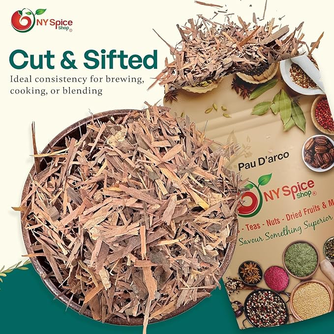 NY Spice Shop Pau D'arco/Ipe Roxo - Cut &amp Sifted - 2 Pound Pau D’arco Tea Bark - Pau D’arco Herb - Herbal Tea - Inner Bark - Natural Flavor Enhancer - Culinary Gem