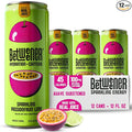 Betweener Sparkling Energy Seltzer Sparkling Water w/Real Juice &amp 100mg Caffeine Light &amp Refreshing L-Theanine for Focus Vitamins B+C - Low Sugar - 45 Cals - Passionfruit Lime (12 Pack)