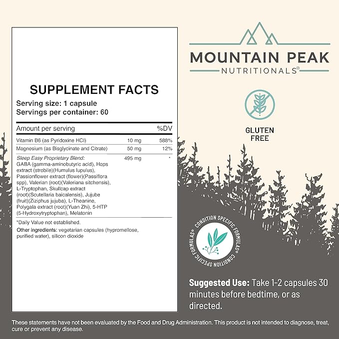Mountain Peak Nutritionals Immuni-V &amp Sleep Easy Combo Pack - Herbal Supplement Duo with Antioxidants &amp Melatonin - Immune Support &amp Relaxation Formula - 60 Vegetarian Capsules Each