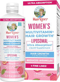 MARYRUTH'S Women's Multivitamin + Lustriva Hair Growth Liposomal | Biotin 10000mcg | Clinically Tested for Thicker Fuller Hair Improved Facial Fine Lines &amp Wrinkles | Ages 18+ | 15.22 Fl Oz