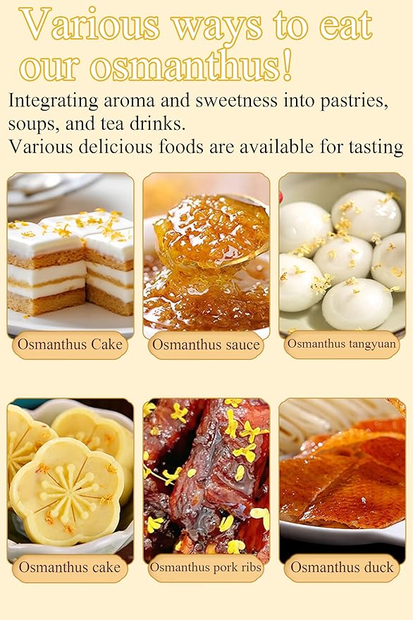 Osmanthus Fragrans 3.53oz/100g Dried Osmanthus Flower Herbal Tea Osmanthus AAA Grade Pairs Well with Desserts and Soups 桂花 干桂花 桂花茶