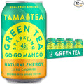 Unsweetened Sparkling Green Tea by Tama Tea - Organic Go Go Mango Iced Green Tea Zero Calories &amp Zero Carbs | 45mg Caffeine No Artificial Ingredients 12 oz (12-Pack)