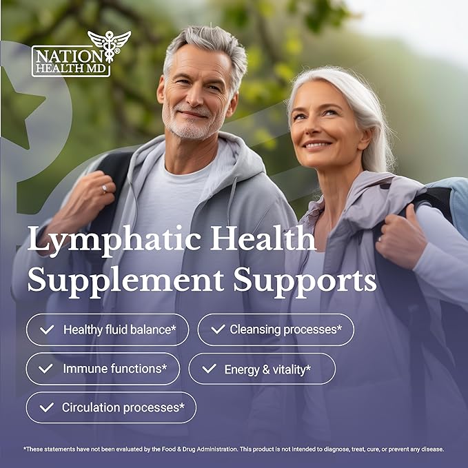 Lymph MD - Lymphatic Drainage Supplement - Lymph System Support for Women &amp Men - with Bromelain Echinacea Burdock Root Dandelion Rutin Kelp &amp More - 180 Capsules