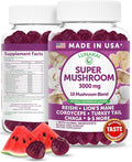 Lunakai USA Made Super Mushroom Gummies for Adults – 10-in-1 Adaptogenic Mushroom Supplement with Lion’s Mane – Daily Focus &amp Brain Support 60ct