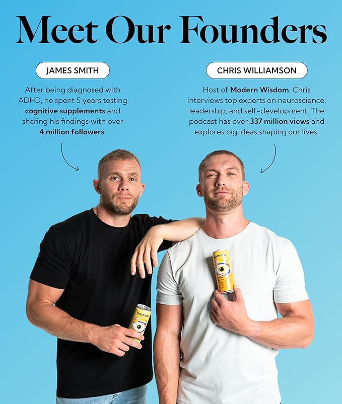 Neutonic Nootropic Productivity Energy Drink | Blue Raspberry 12 Cans | 120mg Natural Caffeine Zero Sugar | Support Memory Mental Clarity Cognitive Function | Boost Focus Energy Brain Health