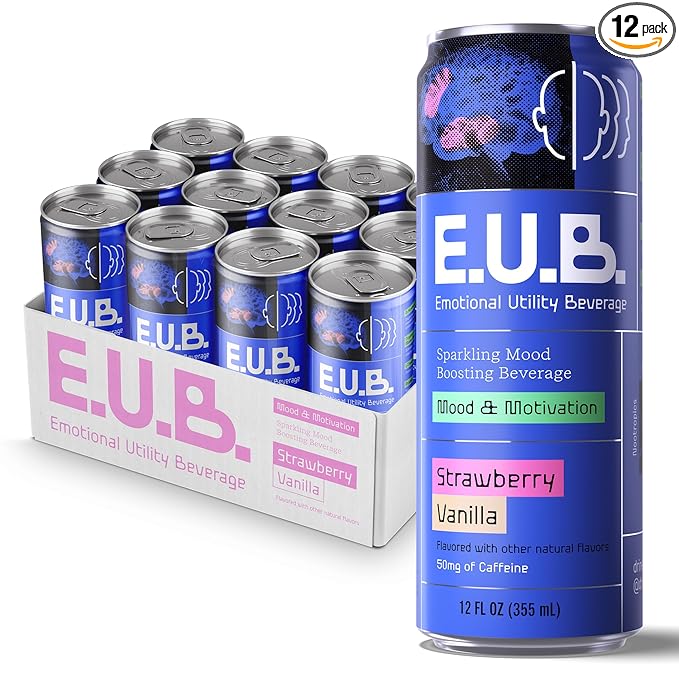 Emotional Utility Beverage Strawberry Vanilla 12 fl oz (Pack of 12)