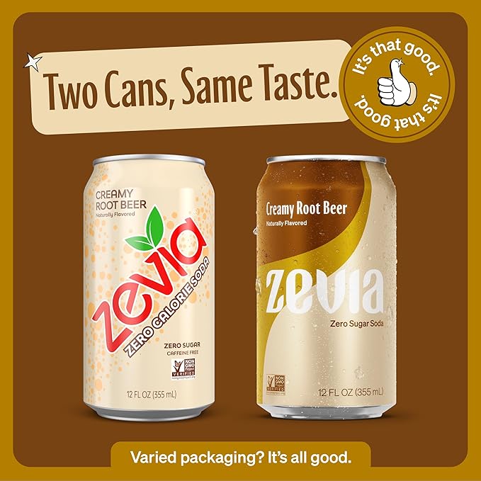 Zevia Zero Calorie Soda Creamy Root Beer 12 Fl Oz (Pack of 20)