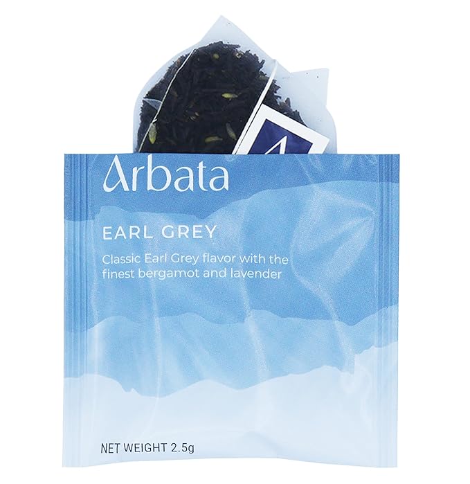 Arbata Earl Grey Tea 24 Pyramid Tea Bags – Artisanal Caffeinated Black Tea with Bergamot &amp Lavender – Premium Earl Grey Black Tea Gift Set