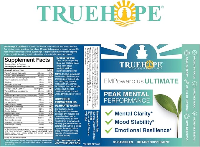 EMPowerplus Ultimate Strength | Most Effective Brain Energy &amp Focus Supplement | 1000% Better Absorption | Backed by 37 Research Studies &amp 28 Years of Success | 30 Day Supply