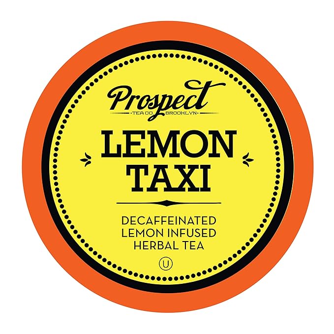 Prospect Tea Co. Decaffeinated Lemon Taxi Herbal Tea Pods Compatible with K Cup Brewers Including 2.0 40 Count
