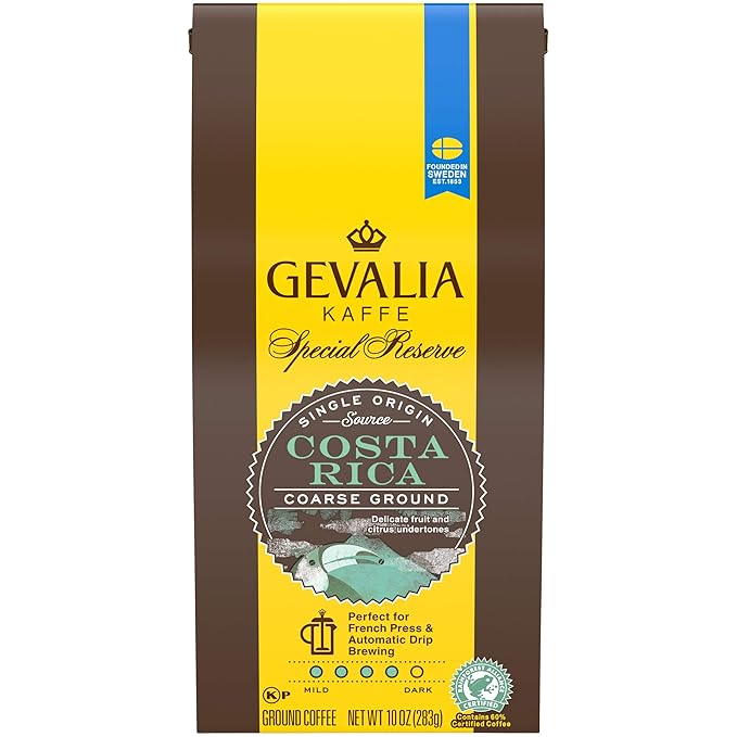 Gevalia Special Reserve Guatemala and Costa Rica Single Origin Medium Roast Ground Coffee Bundle (2 x 10 oz Bags)