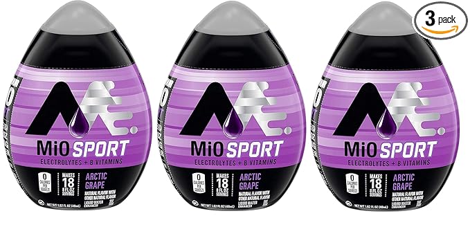 MiO Sport Liquid Flavor Enhancer with Electrolytes and B Vitamins - 3 pack brought by Southwind Enterprises (Artic Grape)
