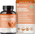 Organic Turmeric Curcumin with Black Pepper &amp BCM-95 - for Inflammatory Support Brain &amp Immune Health - 60 Vegan Turmeric Capsules 1000mg Per Serve - Herbal Curcumin Supplements