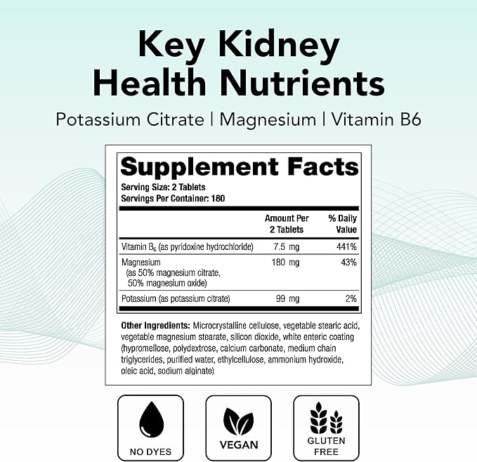 Theralogix TheraLith XR Vitamin &amp Mineral Supplement - Supports Healthy Urine Chemistry &amp Calcium Oxalate Levels with Magnesium Vitamin B6 &amp Potassium* - NSF Certified - 360 Tablets