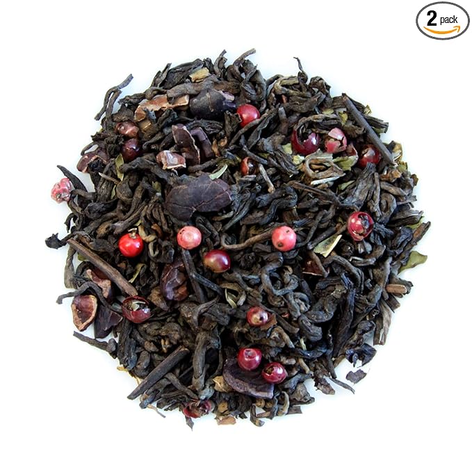 Grindstone Organic Tea Collection | Mint Dark Chocolate | Loose Leaf Tea | PET Snap on Kilner Jars | Pack of 2