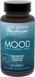 Host Defense MycoBenefits Mood* Capsules - Healthy Mind Support with Lion's Mane L-Theanine &amp Ashwagandha - Relaxing &amp Calming Supplement - 60 Capsules (30 Servings)*