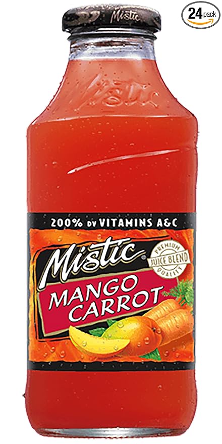 Mistic Mango Carrot Juice 16 fl oz (24 Glass Bottles)