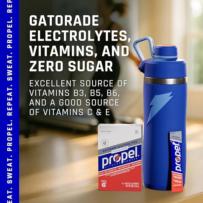 Propel Electrolyte Enhanced Water Drink Mix Powder Packets Watermelon Zero Calorie &amp Zero Sugar Hydration with Electrolytes and Vitamins C &amp E (120 Packets)