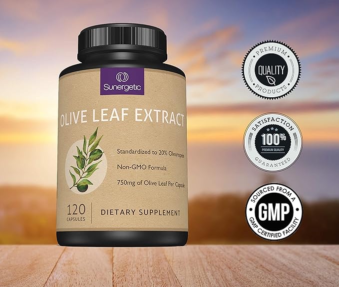 Premium Olive Leaf Extract Capsules – Standardized To 20% Oleuropein – Super Strength Olive Leaf Exact Supplement Supports Immune System &amp Cardiovascular Health – 750mg Per Capsule – 120 Capsules