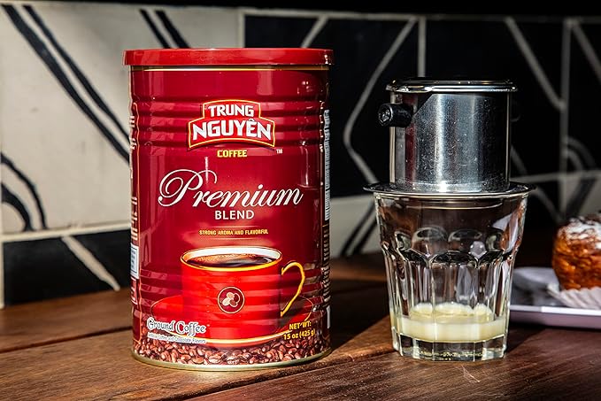 Trung Nguyen - Premium Blend Ground Coffee &amp Vietnamese Coffee Filter Bundle - 2 Items