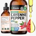 BIO KRAUTER® Cayenne Pepper Drops 684 mg - Pure Vegan Cayenne Pepper Supplements 4 Fl.Oz 56 Days of Supply - Natural Capsaicin for Digestive Support - Alcohol &amp Sugar Free Non-GMO