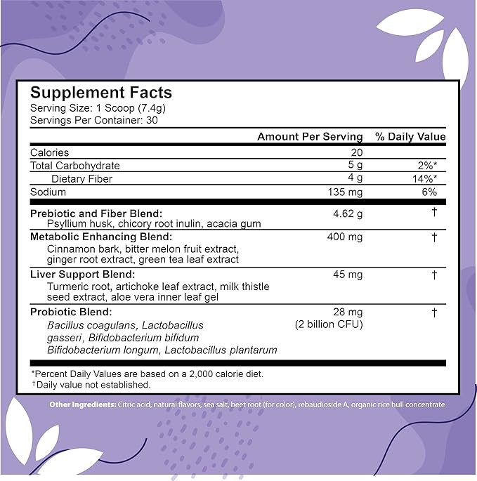 ColonSweep - Strawberry Flavored Probiotic Psyllium Husk Powder Colon Cleanser - 7.8 oz. Gluten Free Fiber Supplement Support for Gut Health - Colon Cleanse for Bloating Relief &amp Detox - 30 Servin